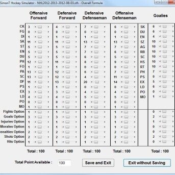 SimonT Hockey Simulator (STHS)