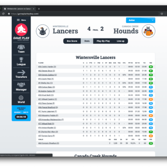 Game Plan Hockey Manager