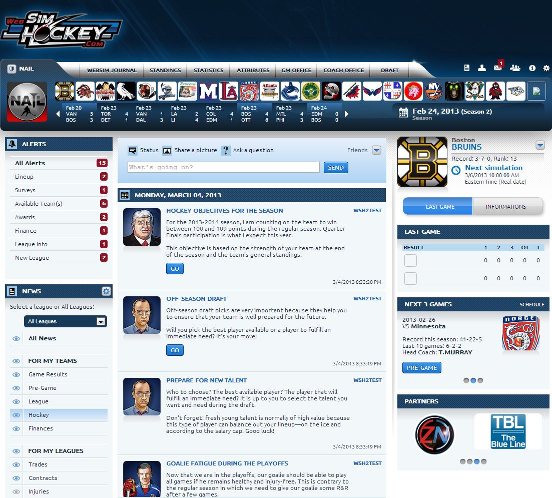 League Home Page